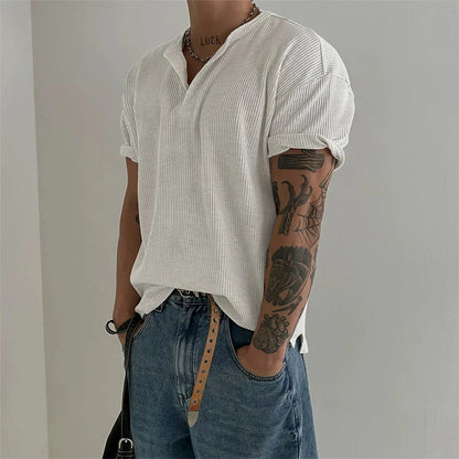 HENLEY COLLAR SHORT SLEEVE