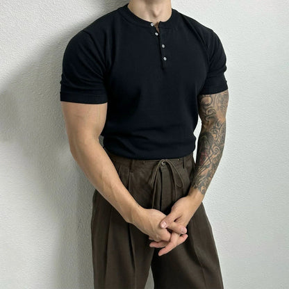 HENLEY COLLAR SHORT SLEEVE