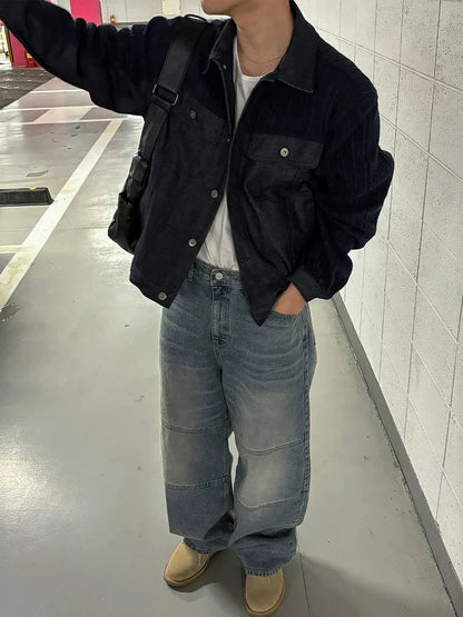 RT No. 32606 NAVY BLUE CORDUROY PATCH JACKET