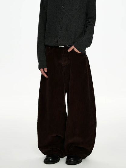 RT No. 50017 BROWN CORDUROY STRAIGHT PANTS