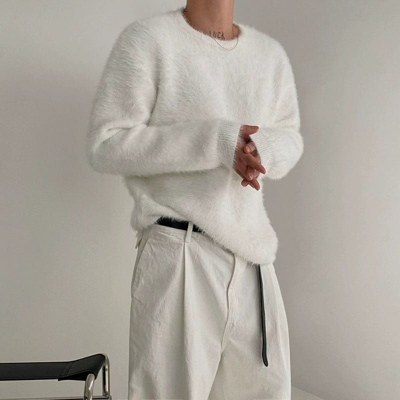 MOHAIR KNITTED ROUND NECK SWEATER