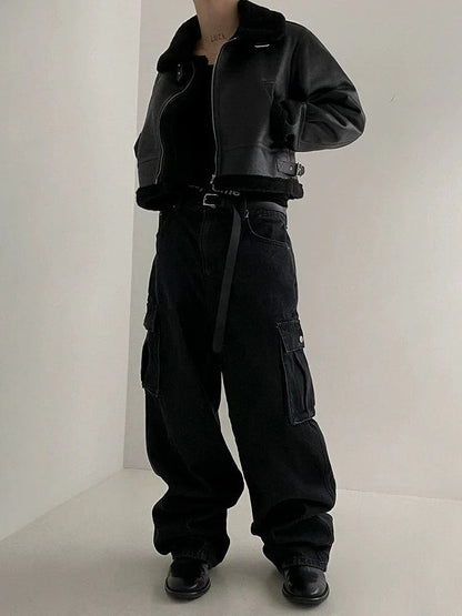 SUEDE MOTORCYCLE LEATHER JACKET