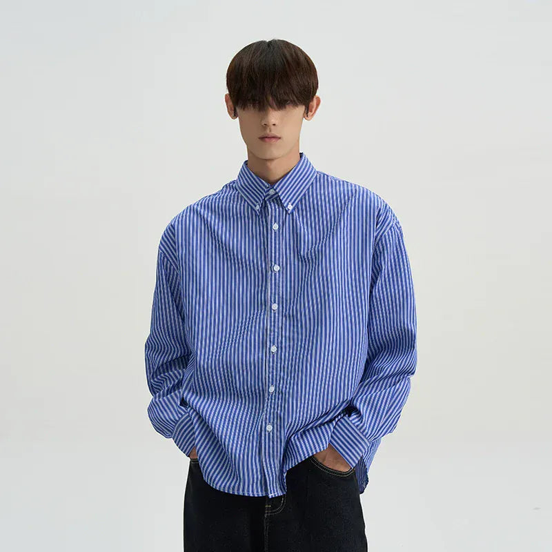 RT No. 40523 STRIPED BUTTON UP SHIRT