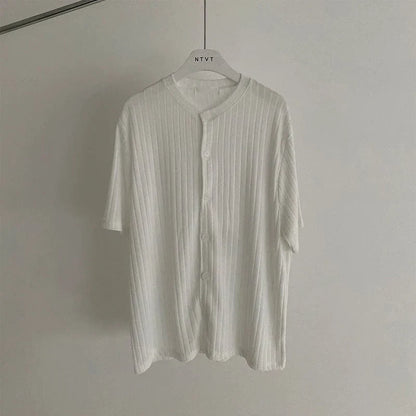 RT No. 19007 BUTTON-UP HENLEY COLLAR SHORT SLEEVE