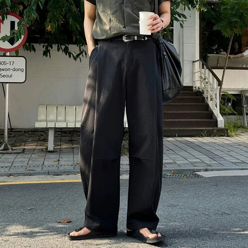 RT No. 31070 PLEATED STRAIGHT DRAPE PANTS