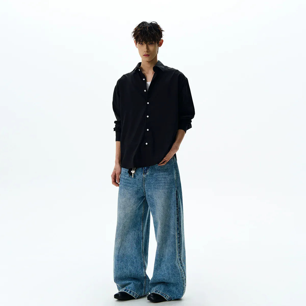 RT No. 40532 BLACK BUTTON UP SHIRT