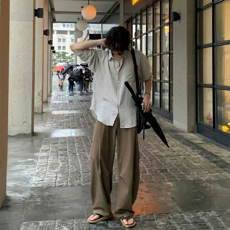 RT No. 31070 PLEATED STRAIGHT DRAPE PANTS
