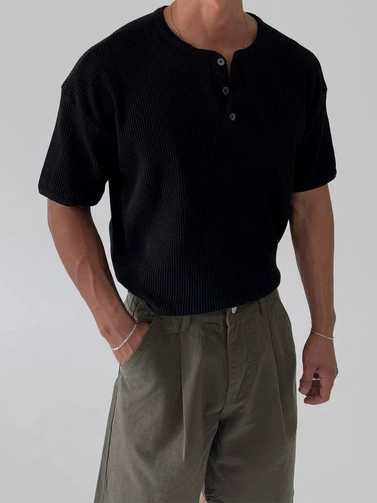HENLEY COLLAR SHORT SLEEVE