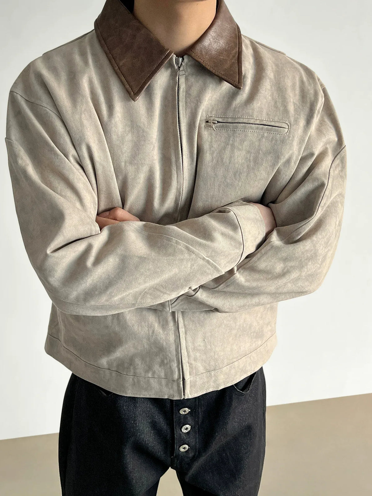 RT No. 50127 DRIFTWOOD LEATHER COLLAR WORKWEAR JACKET