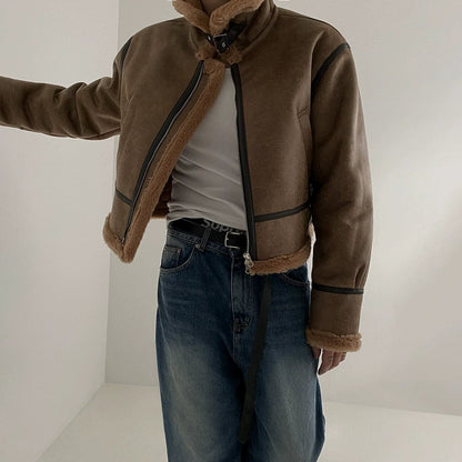 SUEDE MOTORCYCLE LEATHER JACKET