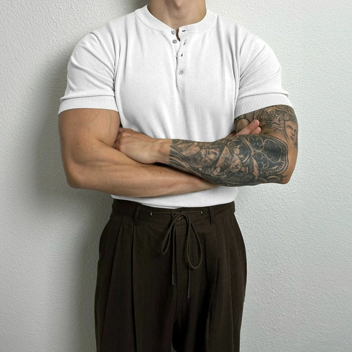 HENLEY COLLAR SHORT SLEEVE
