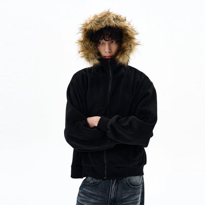 RT No. 32502 VELVET FUR ZIP HOODIE
