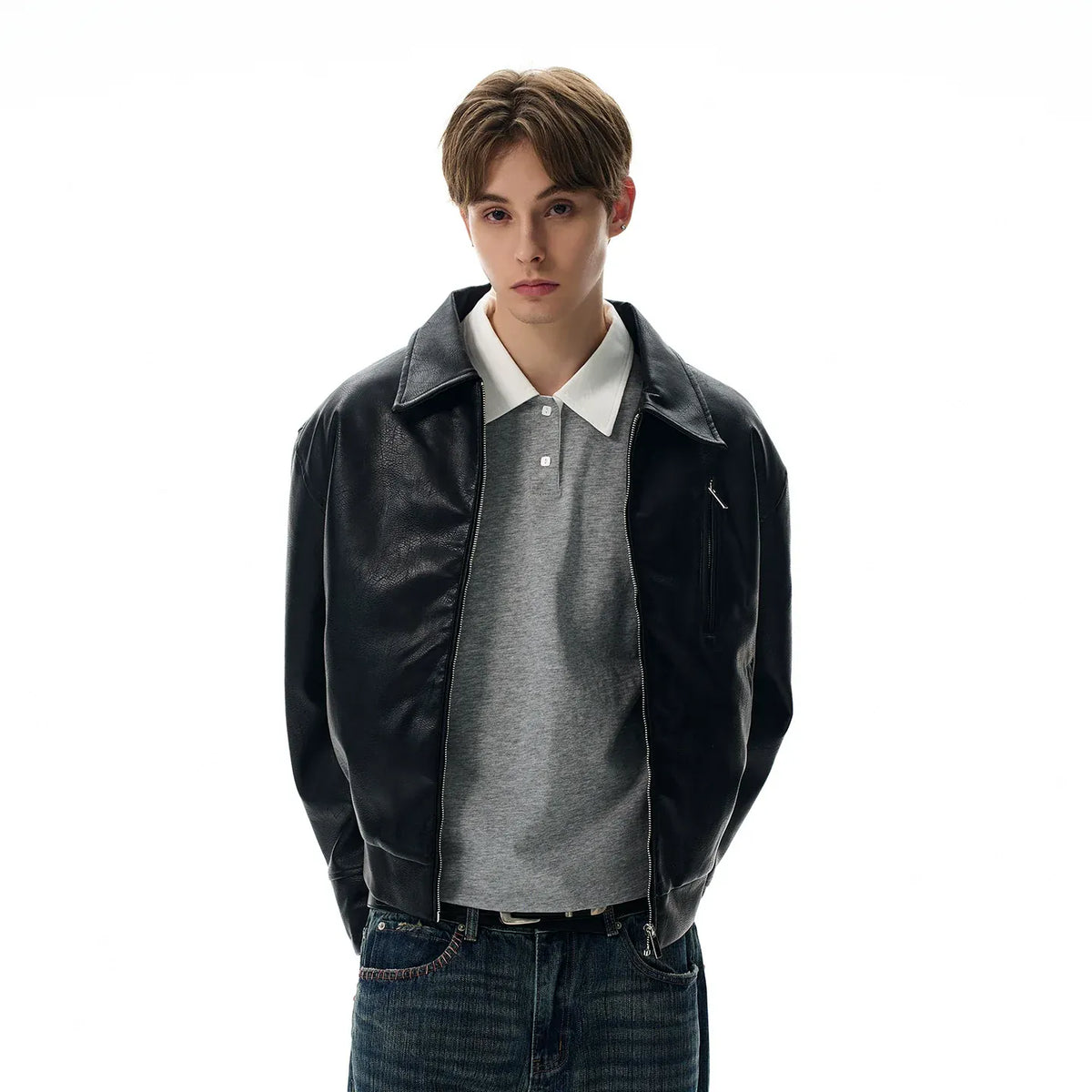 RT No. 40764 LEATHER MOTORCYCLE JACKET