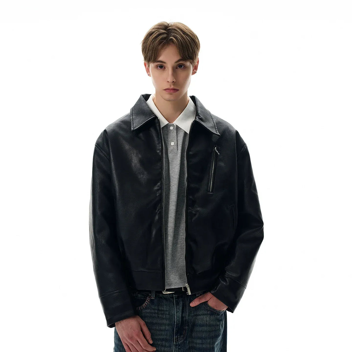 RT No. 40764 LEATHER MOTORCYCLE JACKET
