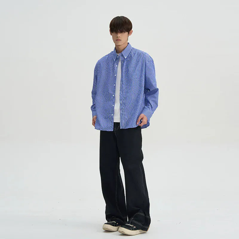 RT No. 40523 STRIPED BUTTON UP SHIRT