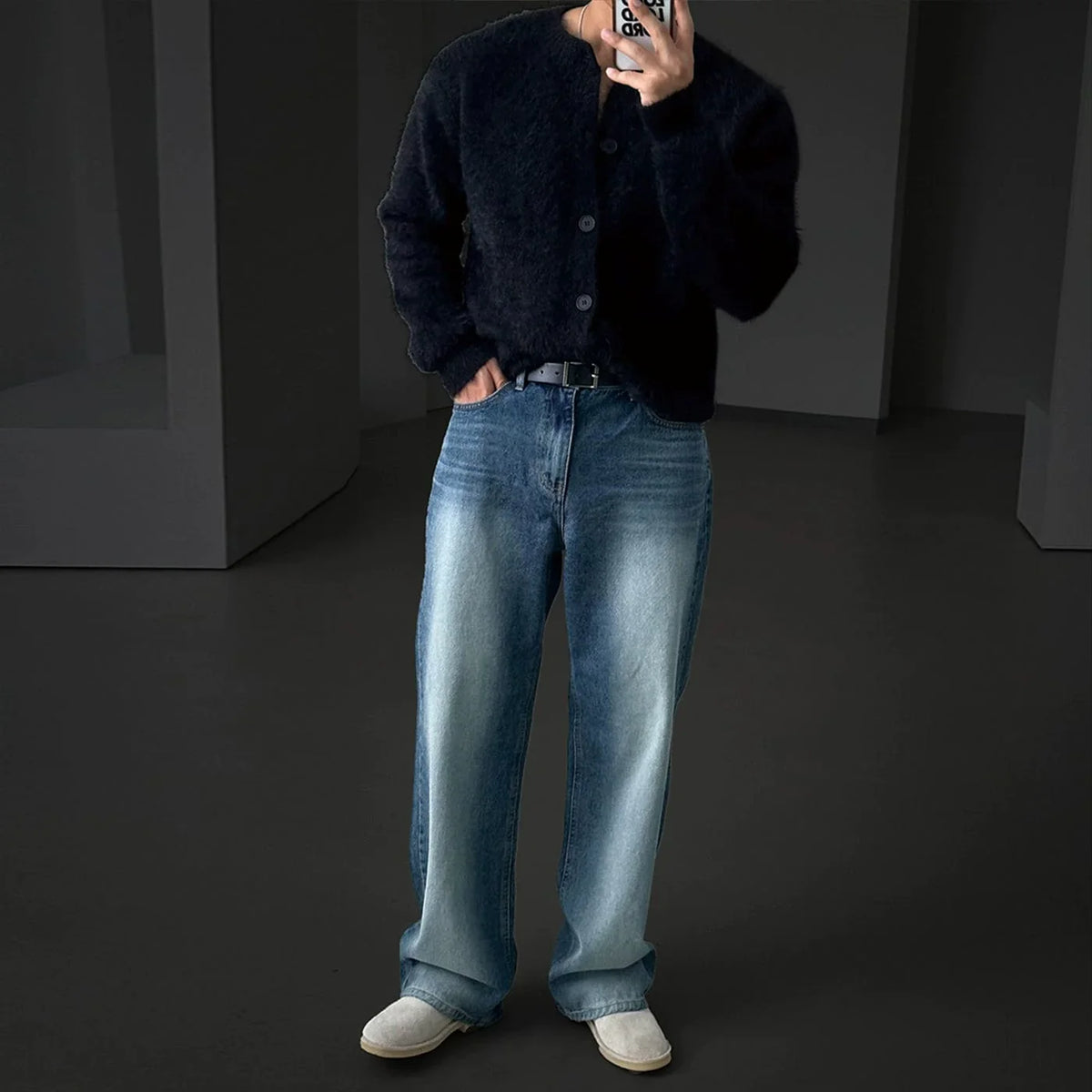 MOHAIR BUTTON-UP SWEATER CARDIGAN