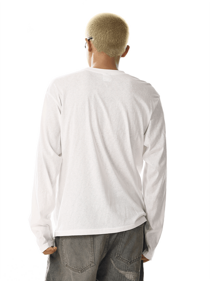 RT No. 32704 WHITE GRAPHIC PRINT LONGSLEEVE