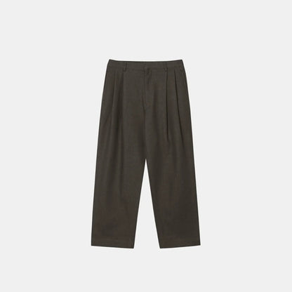 FOLDED PLEATED STRAIGHT PANTS