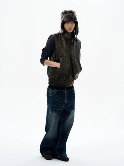 RT No. 32830 WASHED DOUBLE WAISTED DENIM JEANS