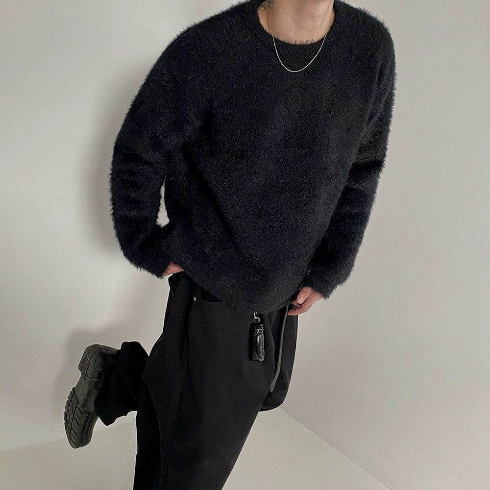 MOHAIR KNITTED ROUND NECK SWEATER