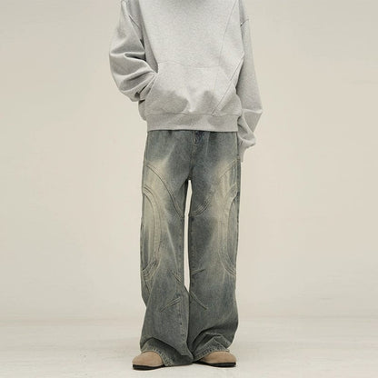 DECONSTRUCTED DENIM STRAIGHT JEANS