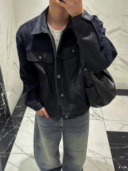 RT No. 32606 NAVY BLUE CORDUROY PATCH JACKET