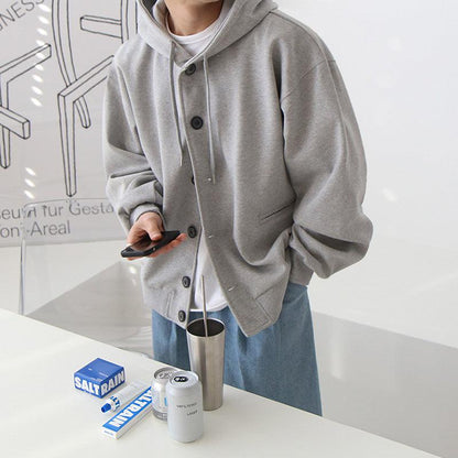 OVERSIZE BUTTON-UP HOODIE JACKET