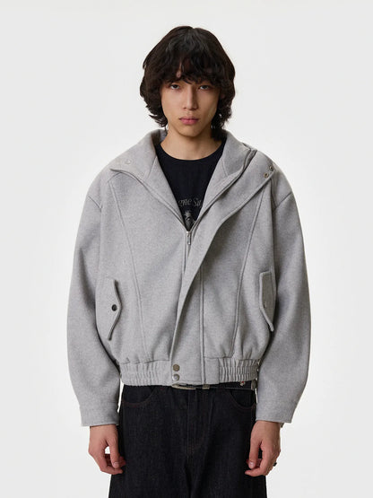 RT No. 50126 KAGE WOOLEN HOODED JACKET