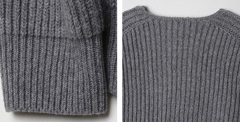KNITTED ROUND-NECK CARDIGAN SWEATER