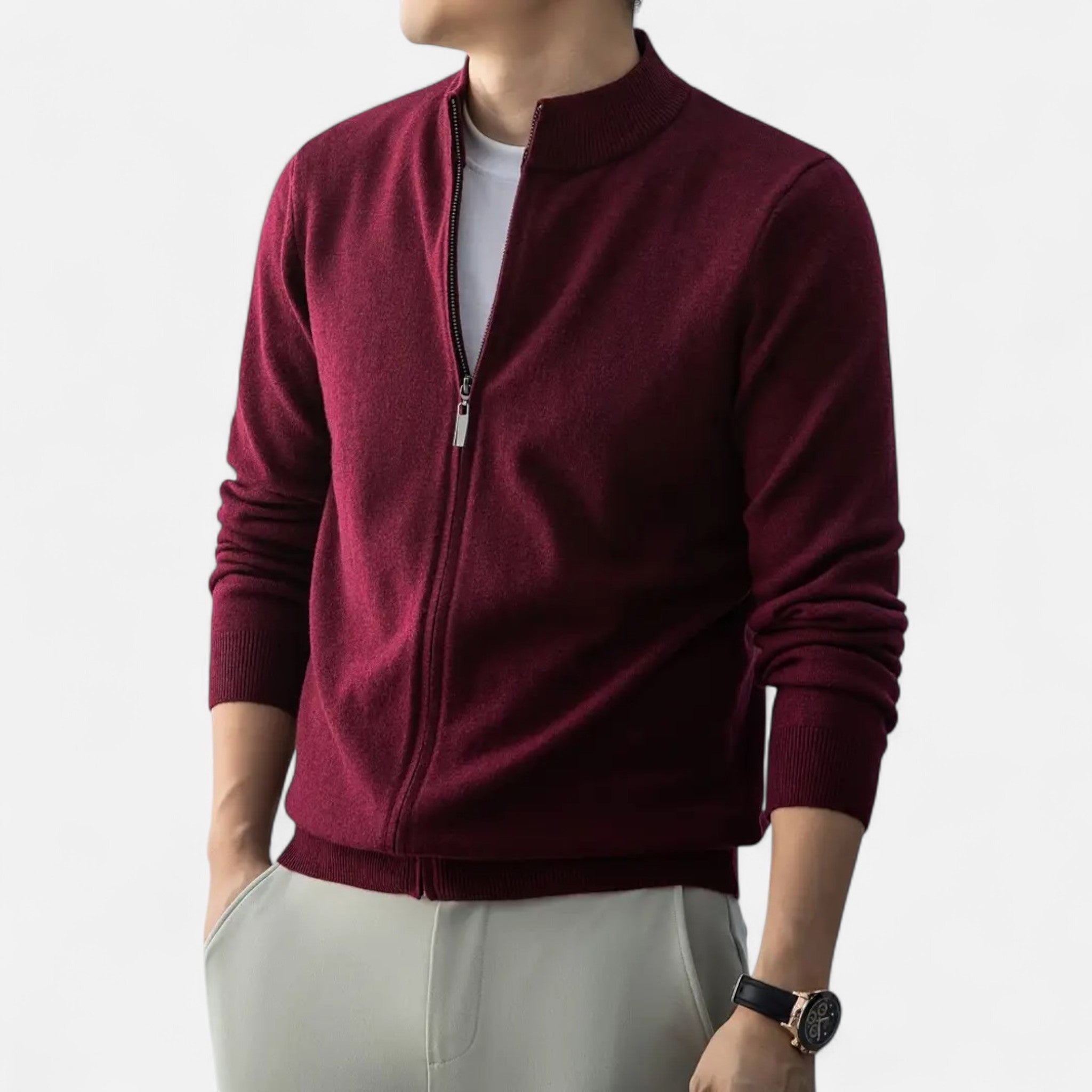 Rocal Outlet | Men's Full Zip Sweater – Heritage Wool Blend