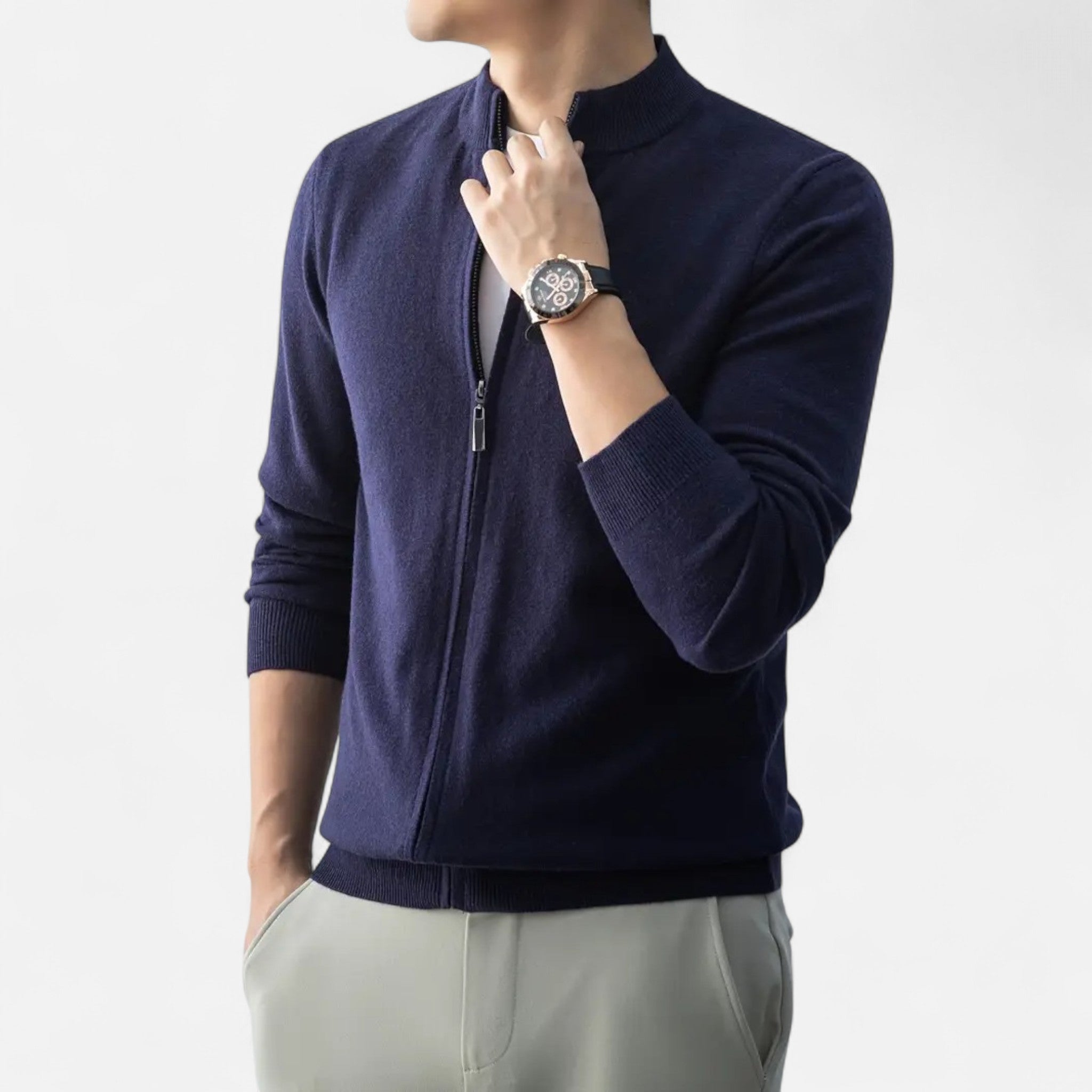 Rocal Outlet | Men's Full Zip Sweater – Heritage Wool Blend