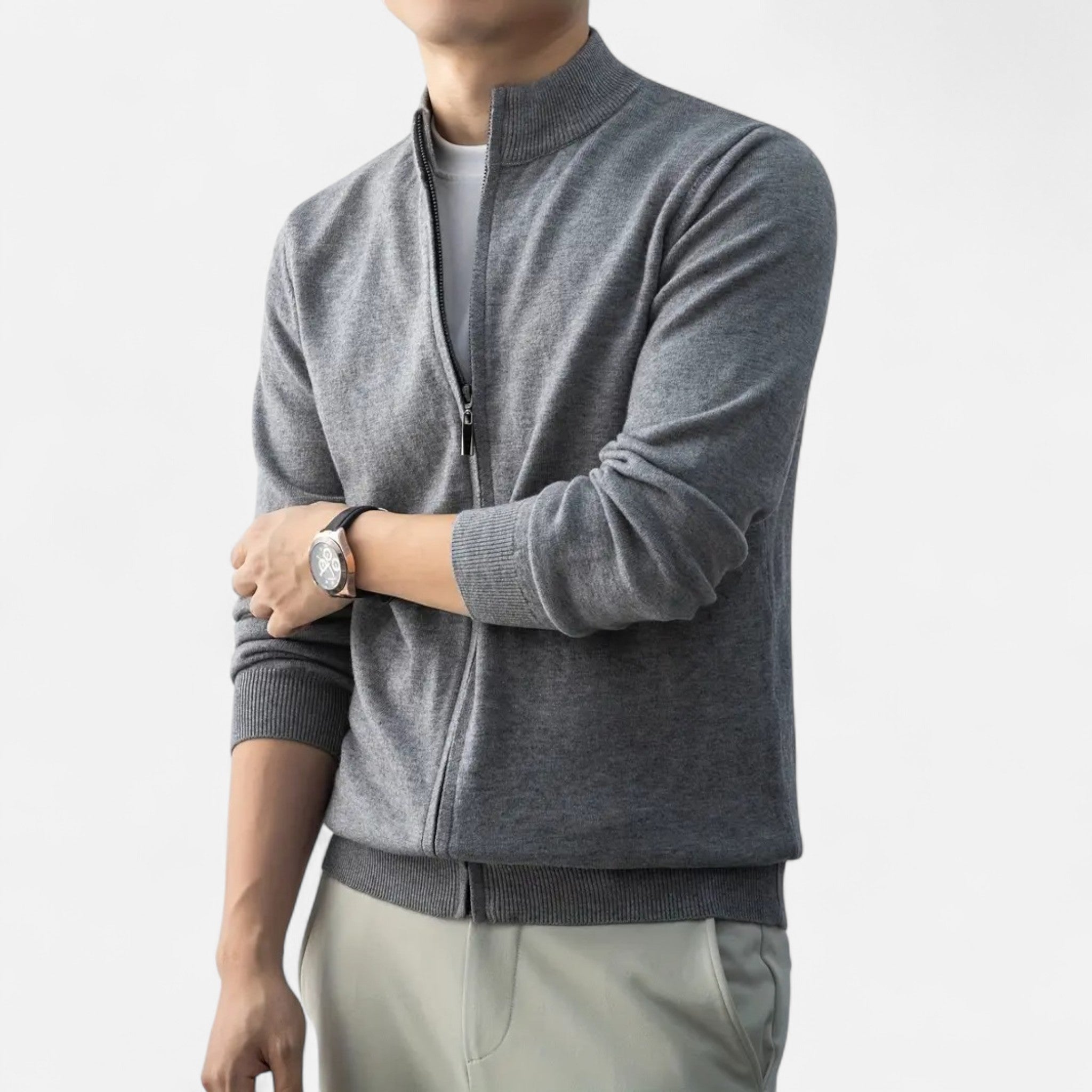 Rocal Outlet | Men's Full Zip Sweater – Heritage Wool Blend