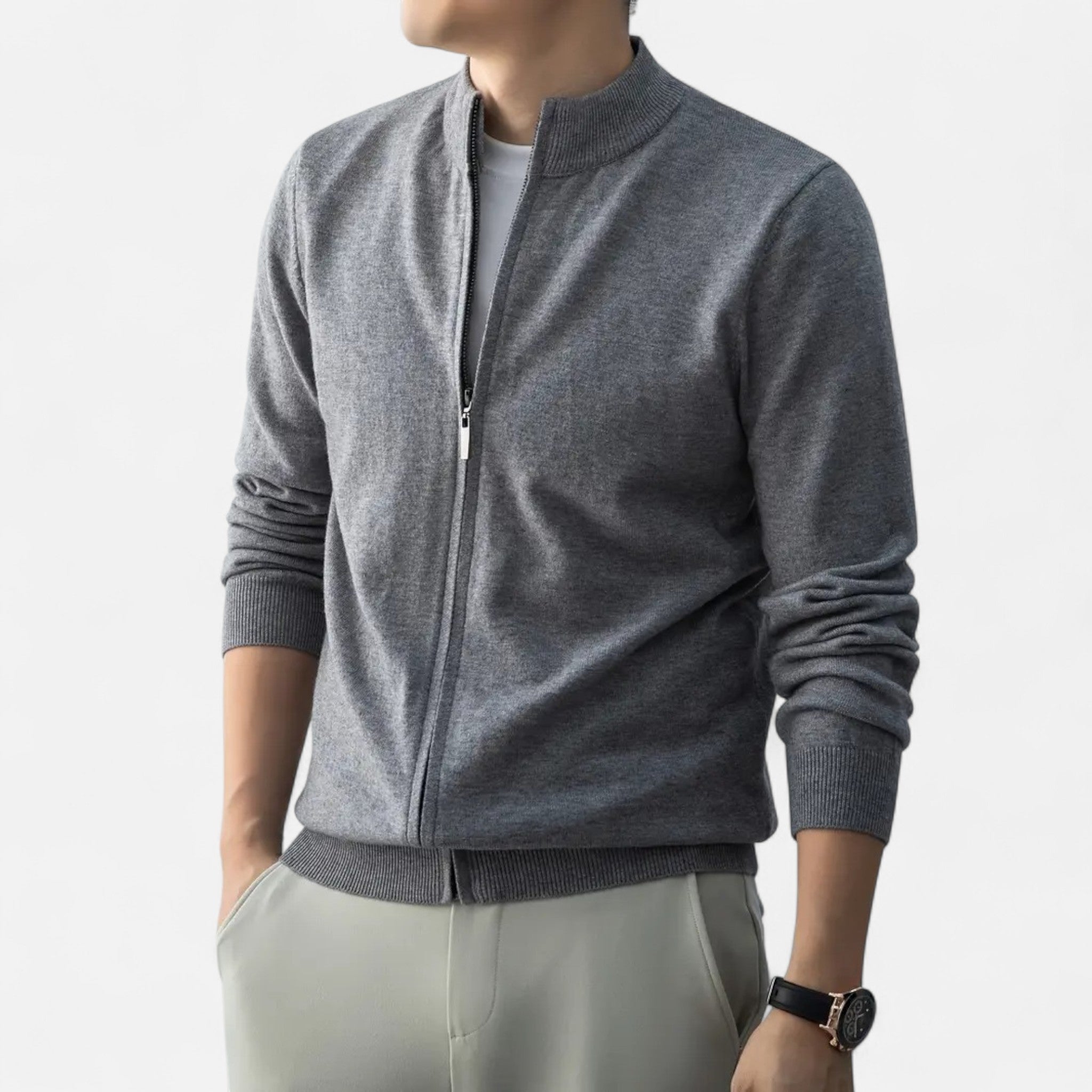 Rocal Outlet | Men's Full Zip Sweater – Heritage Wool Blend