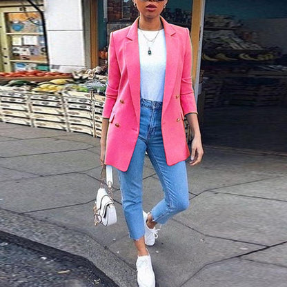 Rocal Outlet | Solid Double-Breasted Blazer