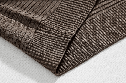 STRIPED KNITTED PULLOVER HOODIE